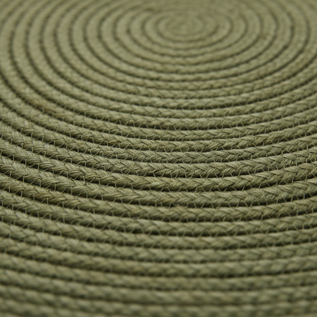Olive Green Jute Round Rug – Handwoven Natural Carpet by Room Rituals | Modern Boho Living Room Rug