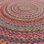 Multicolor Braided Jute Round Rug – Handwoven Eco-Friendly Carpet by Room Rituals | Boho Living Room & Bedroom Floor Rug