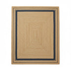 Natural Jute Rectangular Rug with Navy Border – Handwoven Eco-Friendly Carpet by Room Rituals | Living Room & Bedroom Floor Rug