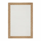 Natural & White Jute Rectangular Rug – Handwoven Eco-Friendly Floor Carpet by Room Rituals | Modern Living Room & Bedroom Rug