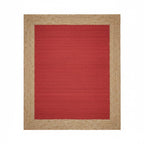 Red Jute Rectangular Rug with Natural Border – Handwoven Eco-Friendly Carpet by Room Rituals | Living Room & Bedroom Floor Rug