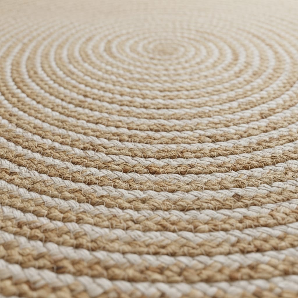 Natural Spiral Jute Round Rug – Handwoven Eco-Friendly Floor Carpet by Room Rituals | Minimal Boho Living Room & Bedroom Rug