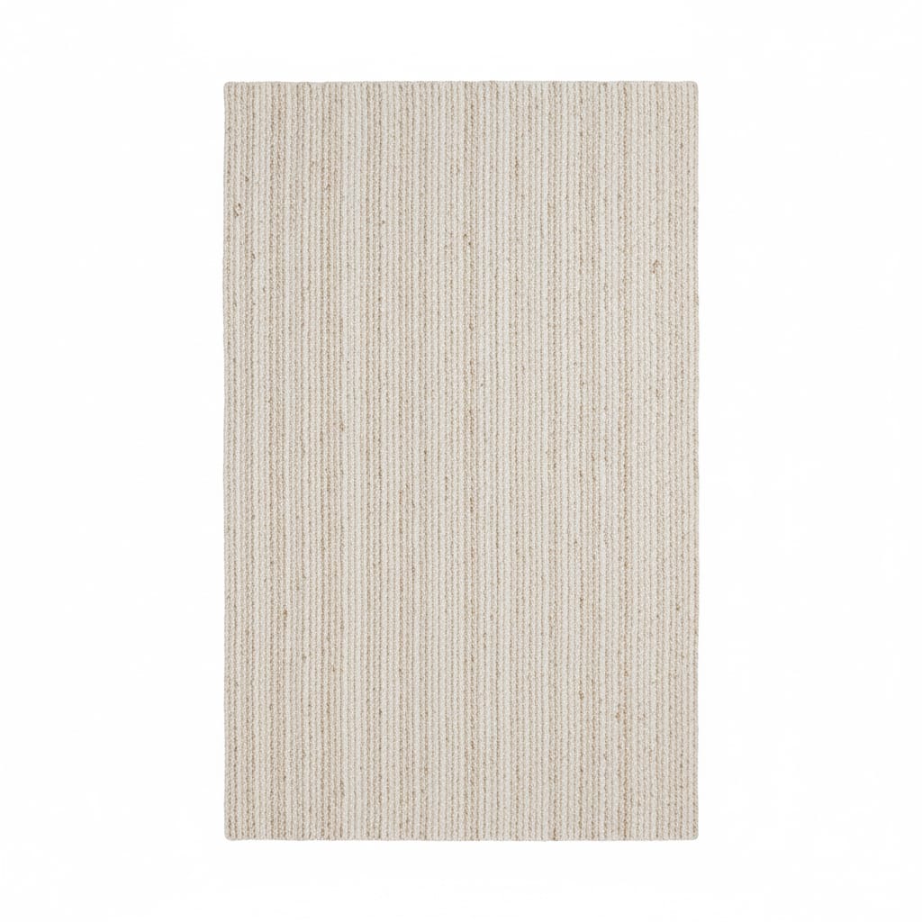 Soft Natural Off-White Jute Rectangular Rug – Handwoven Eco-Friendly Carpet by Room Rituals | Minimal Living Room & Bedroom Floor Rug
