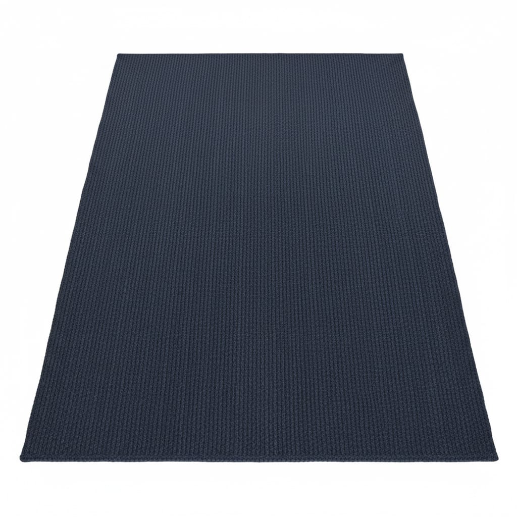 Navy Blue Jute Rectangular Rug – Handwoven Natural Eco-Friendly Carpet by Room Rituals | Modern Living Room & Bedroom Rug