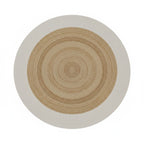 Natural & White Jute Round Rug – Handwoven Eco-Friendly Carpet by Room Rituals | Boho Living Room & Bedroom Floor Rug