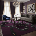 Hand-Tufted Wool Rug with Bold Serpentine Art – Luxury Modern Floor Carpet by Room Rituals | Deep Plum & Black Statement Rug