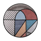 Hand-Tufted Geometric Round Wool Rug – Modern Multicolor Designer Carpet by Room Rituals | Living Room & Bedroom Floor Rug