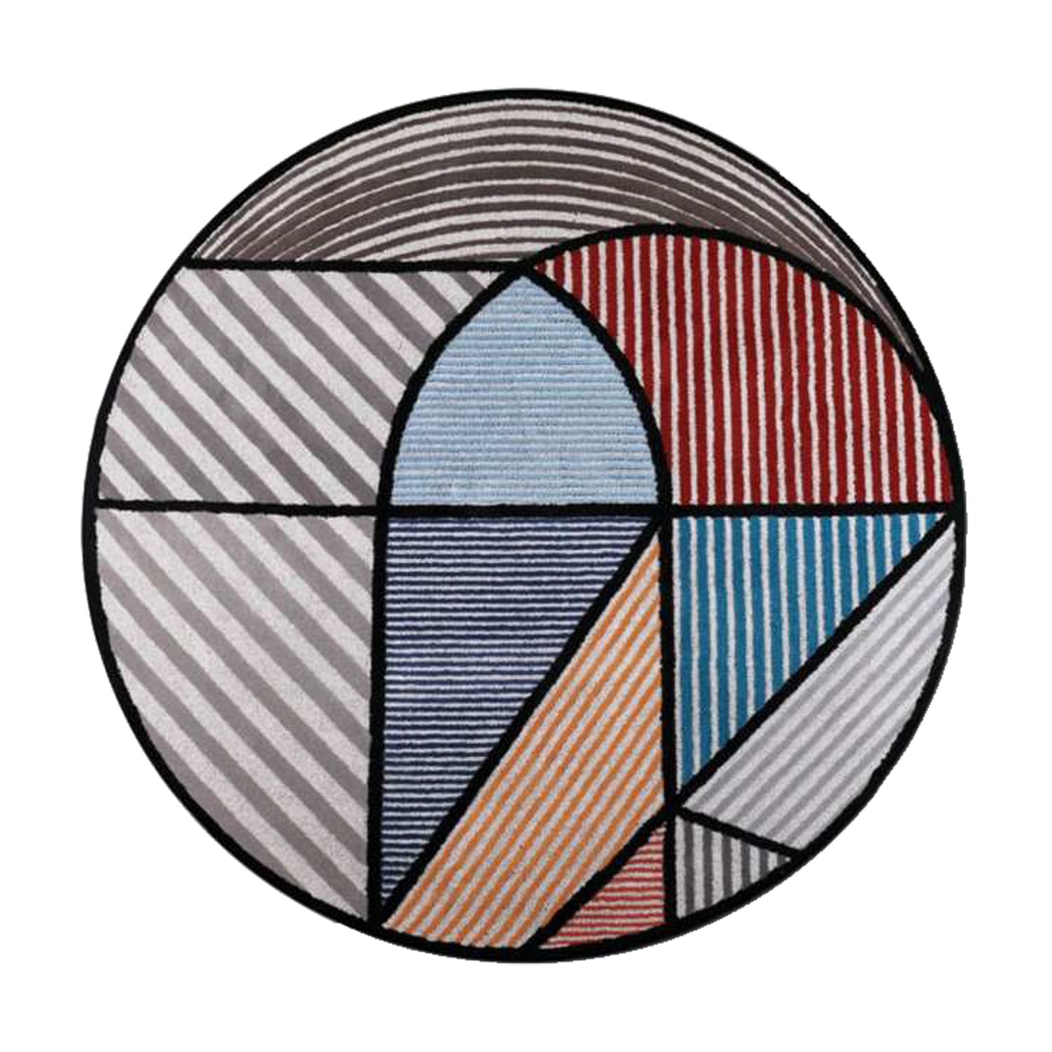 Hand-Tufted Geometric Round Wool Rug – Modern Multicolor Designer Carpet by Room Rituals | Living Room & Bedroom Floor Rug