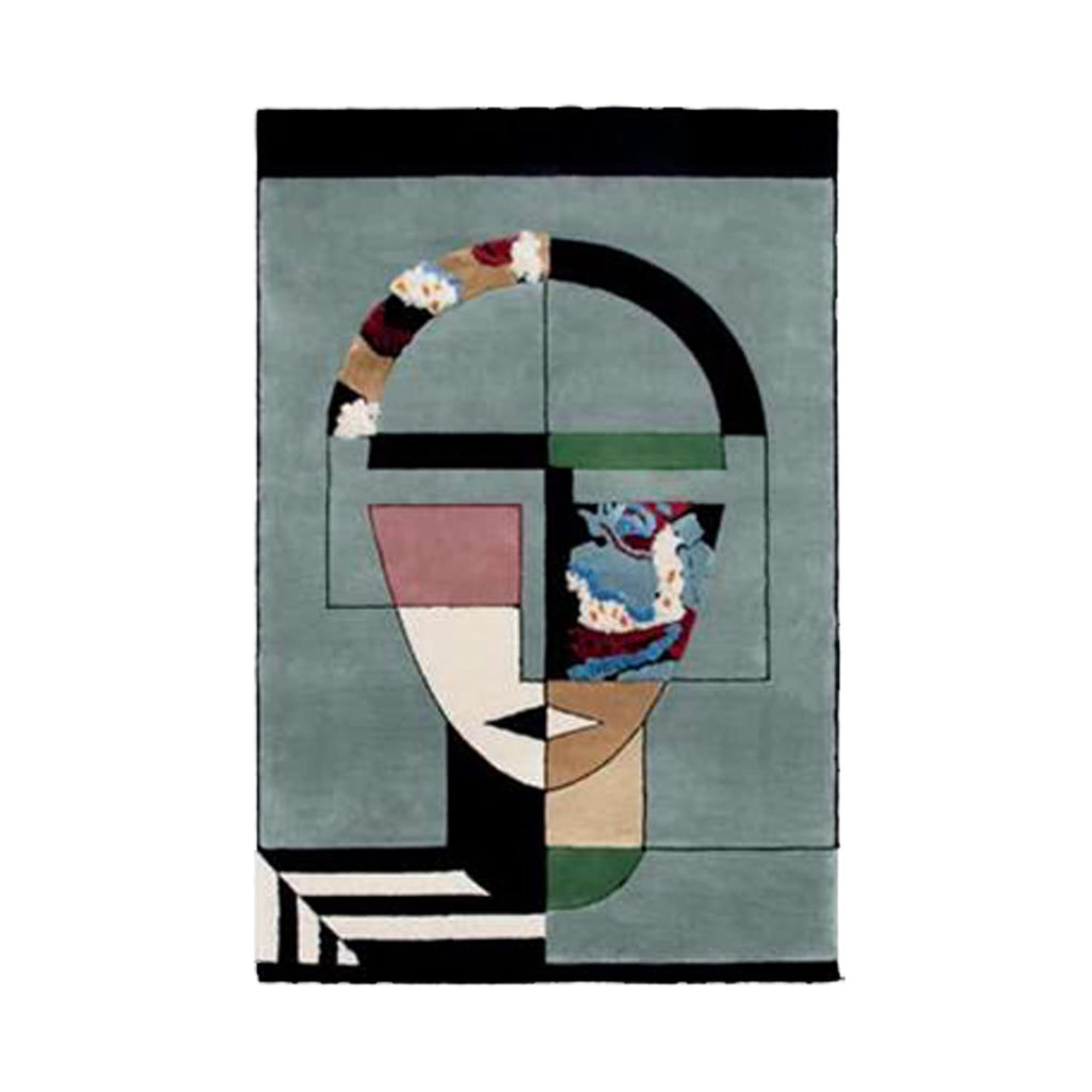 Hand-Tufted Abstract Face Art Wool Round Rug – Luxury Modern Designer Carpet by Room Rituals | Living Room & Statement Floor Rug