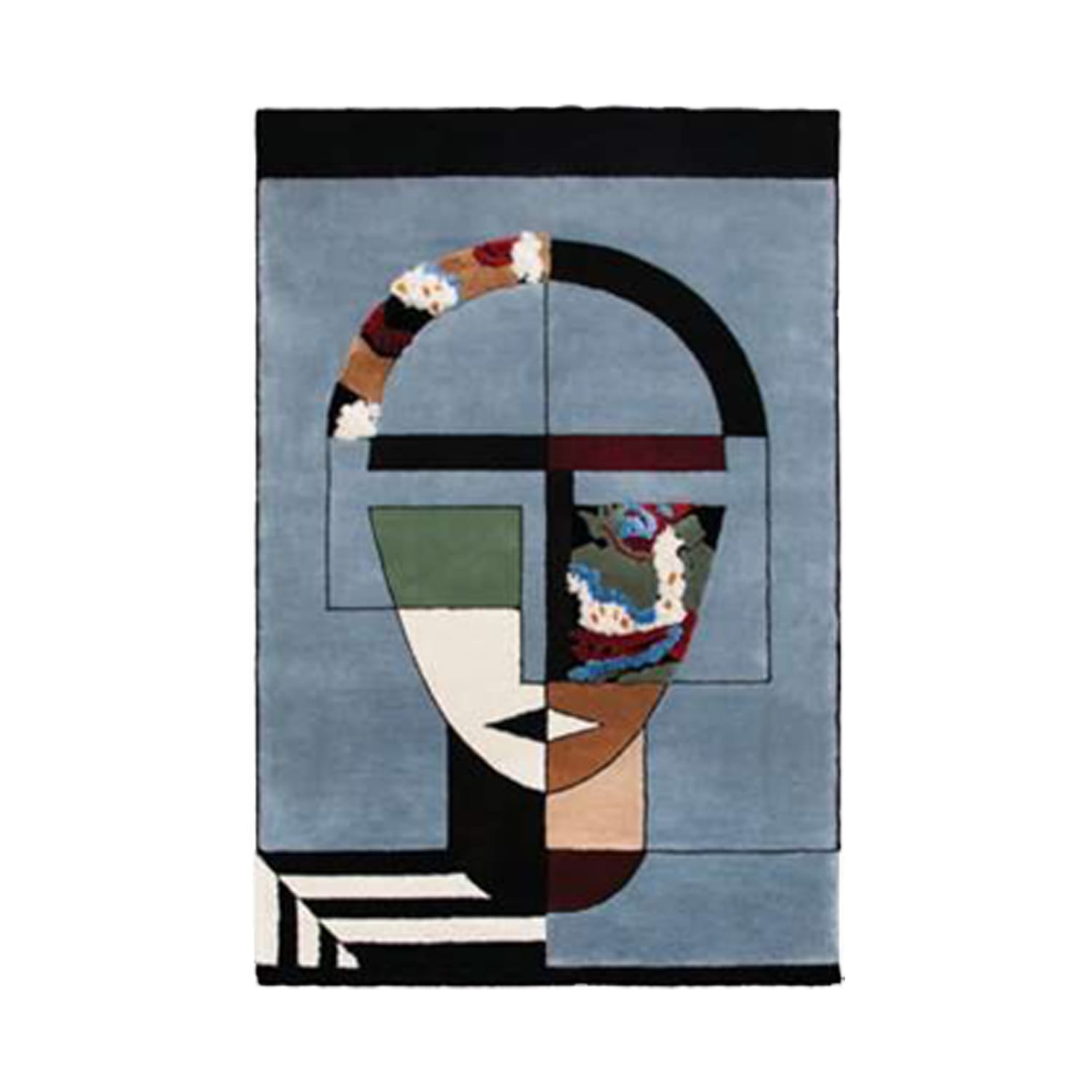 Hand-Tufted Abstract Face Art Wool Round Rug – Luxury Modern Designer Carpet by Room Rituals | Living Room & Statement Floor Rug