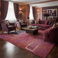 Hand-Tufted Abstract Terra Cotta & Plum Wool Rug – Luxury Modern Art Carpet by Room Rituals | Living Room & Bedroom Floor Rug