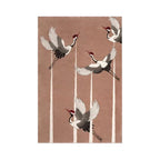 Hand-Tufted Crane Art Wool Rug in Warm Blush – Luxury Designer Carpet by Room Rituals | Living Room & Bedroom Floor Rug