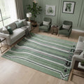 Hand-Tufted Sage & Emerald Linear Wool Rug – Luxury Modern Carpet by Room Rituals | Living Room & Bedroom Floor Rug