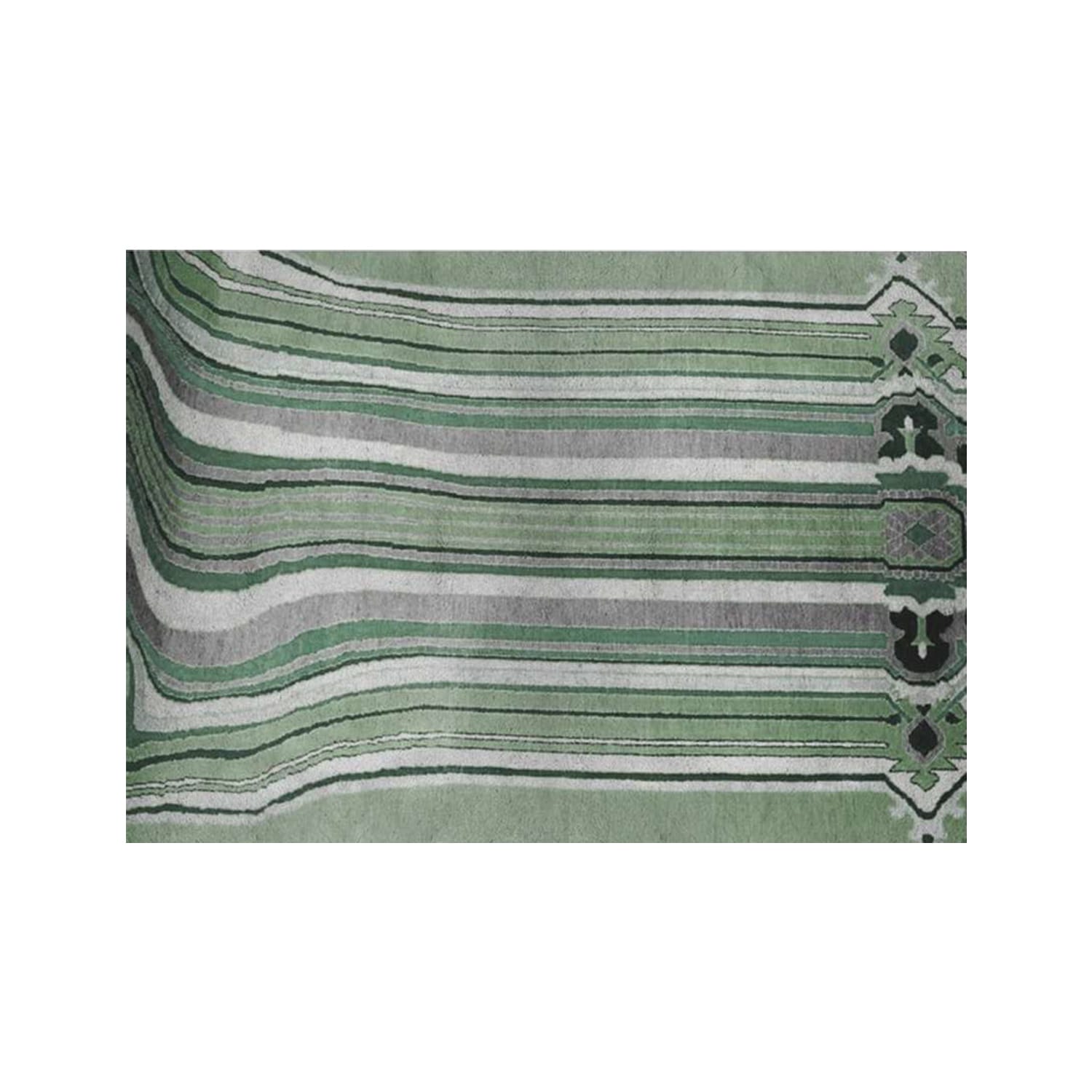 Hand-Tufted Sage & Emerald Linear Wool Rug – Luxury Modern Carpet by Room Rituals | Living Room & Bedroom Floor Rug