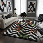 Hand-Tufted Tiger & Chevron Wool Rug – Luxury Modern Statement Carpet by Room Rituals | Living Room & Lounge Floor Rug