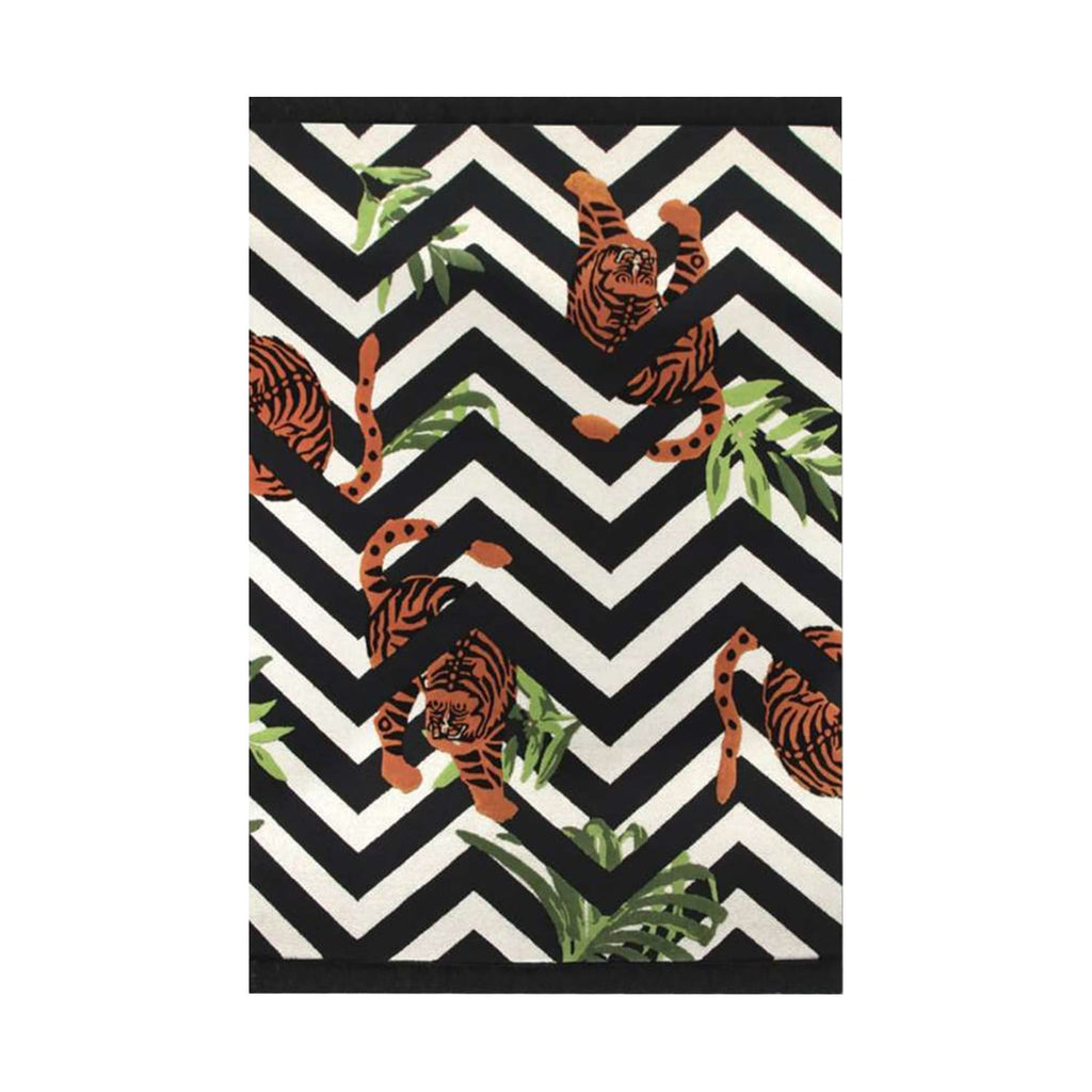 Hand-Tufted Tiger & Chevron Wool Rug – Luxury Modern Statement Carpet by Room Rituals | Living Room & Lounge Floor Rug