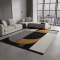 Hand-Tufted Geometric Black, Ivory & Mustard Wool Rug – Luxury Modern Designer Carpet by Room Rituals | Living Room & Bedroom Floor Rug