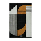 Hand-Tufted Geometric Black, Ivory & Mustard Wool Rug – Luxury Modern Designer Carpet by Room Rituals | Living Room & Bedroom Floor Rug