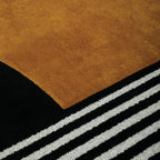 Hand-Tufted Geometric Black, Ivory & Mustard Wool Rug – Luxury Modern Designer Carpet by Room Rituals | Living Room & Bedroom Floor Rug
