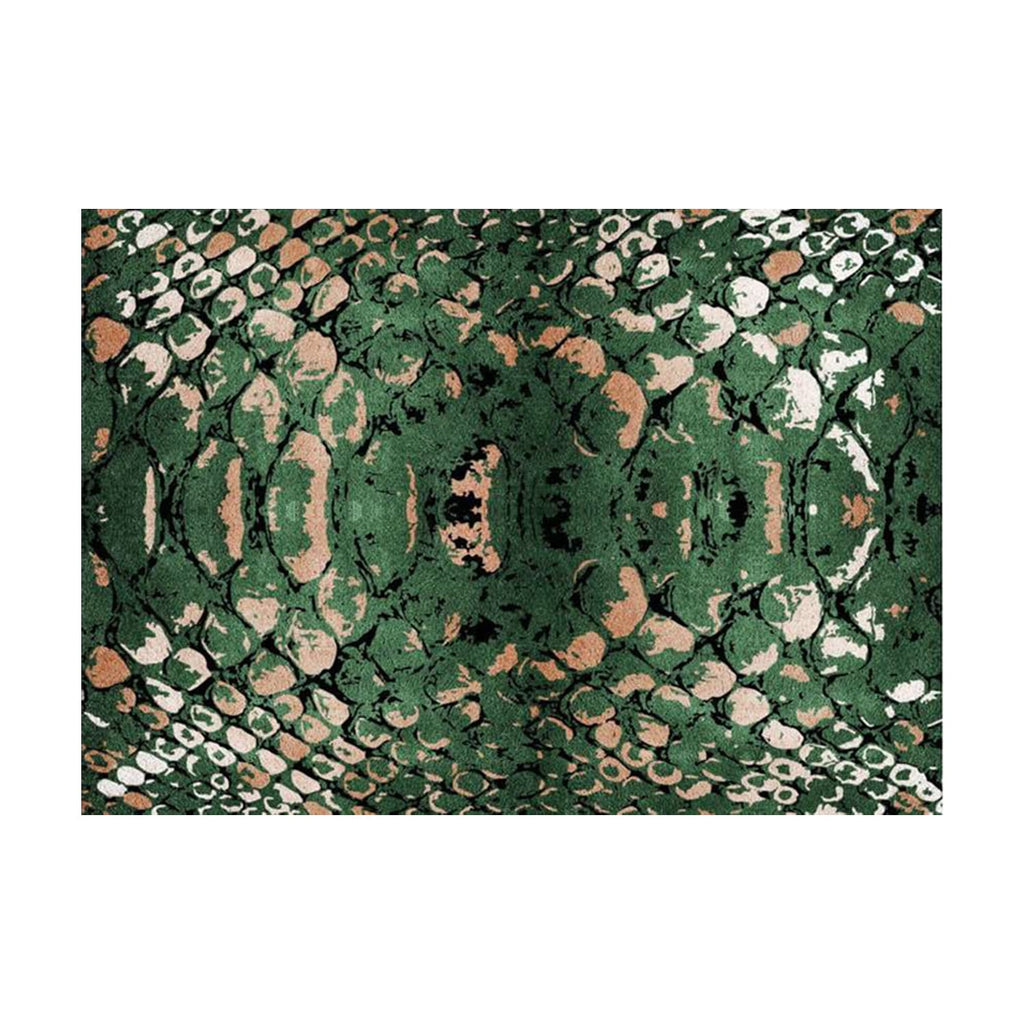 Hand-Tufted Green Python Texture Wool Rug – Luxury Modern Designer Carpet by Room Rituals | Living Room & Lounge Rug