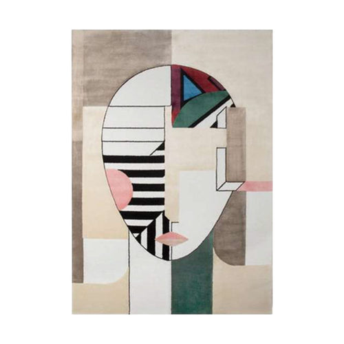 Hand-Tufted Abstract Face Art Wool Rug – Luxury Modern Designer Carpet by Room Rituals | Living Room & Bedroom Floor Rug