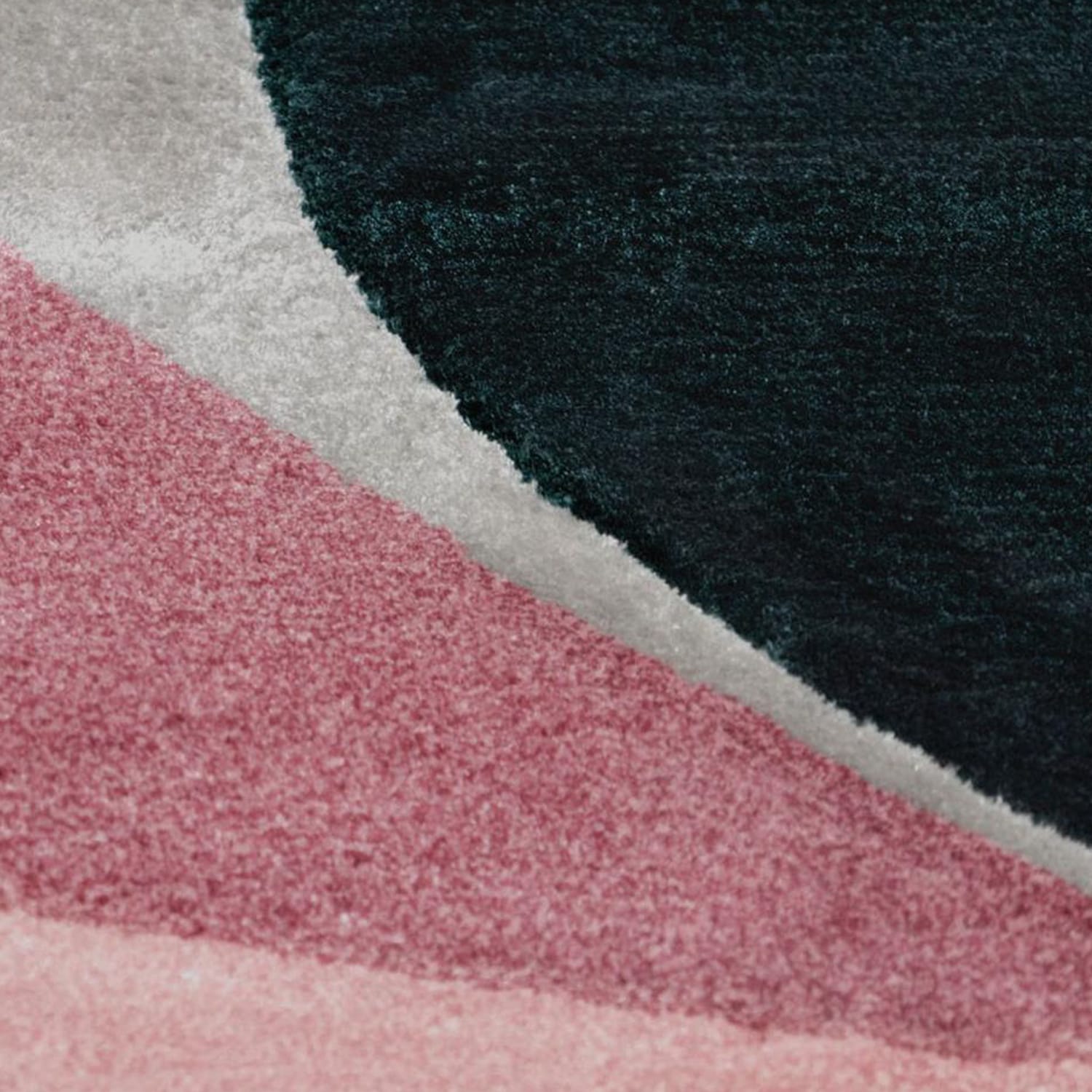 Hand-Tufted Abstract Blush & Deep Green Wool Rug – Luxury Modern Minimal Carpet by Room Rituals | Living Room & Bedroom Floor Rug
