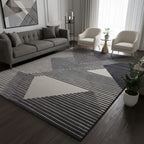 Hand-Tufted Geometric Charcoal & Grey Wool Rug – Luxury Modern Designer Carpet by Room Rituals | Living Room & Bedroom Floor Rug