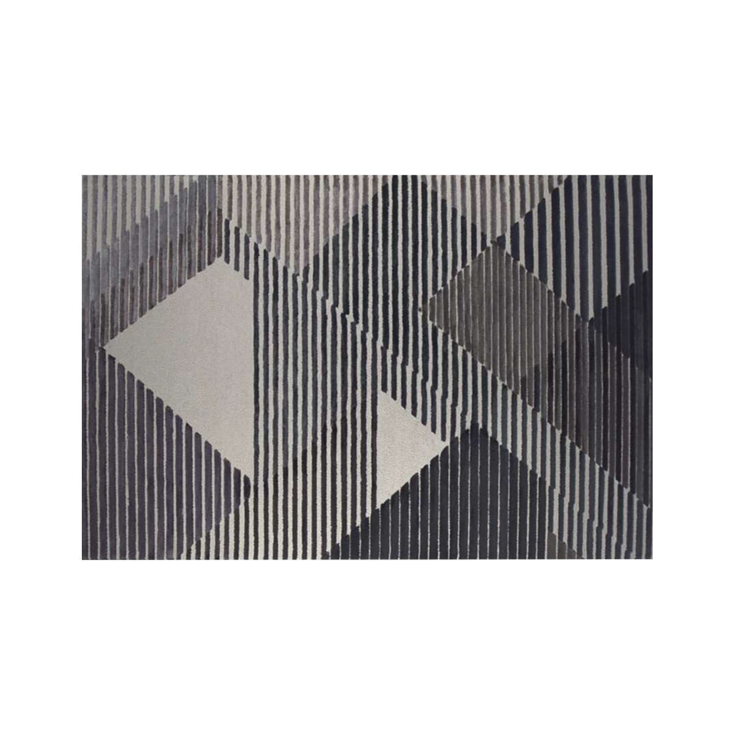 Hand-Tufted Geometric Charcoal & Grey Wool Rug – Luxury Modern Designer Carpet by Room Rituals | Living Room & Bedroom Floor Rug