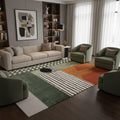 Hand-Tufted Abstract Sage & Terracotta Wool Rug – Luxury Modern Designer Carpet by Room Rituals | Living Room & Bedroom Floor Rug