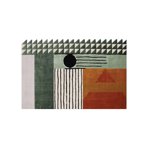 Hand-Tufted Abstract Sage & Terracotta Wool Rug – Luxury Modern Designer Carpet by Room Rituals | Living Room & Bedroom Floor Rug