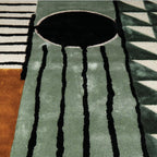 Hand-Tufted Abstract Sage & Terracotta Wool Rug – Luxury Modern Designer Carpet by Room Rituals | Living Room & Bedroom Floor Rug