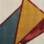 Hand-Tufted Abstract Mustard, Teal & Wine Wool Rug – Luxury Modern Designer Carpet by Room Rituals | Living Room & Bedroom Floor Rug