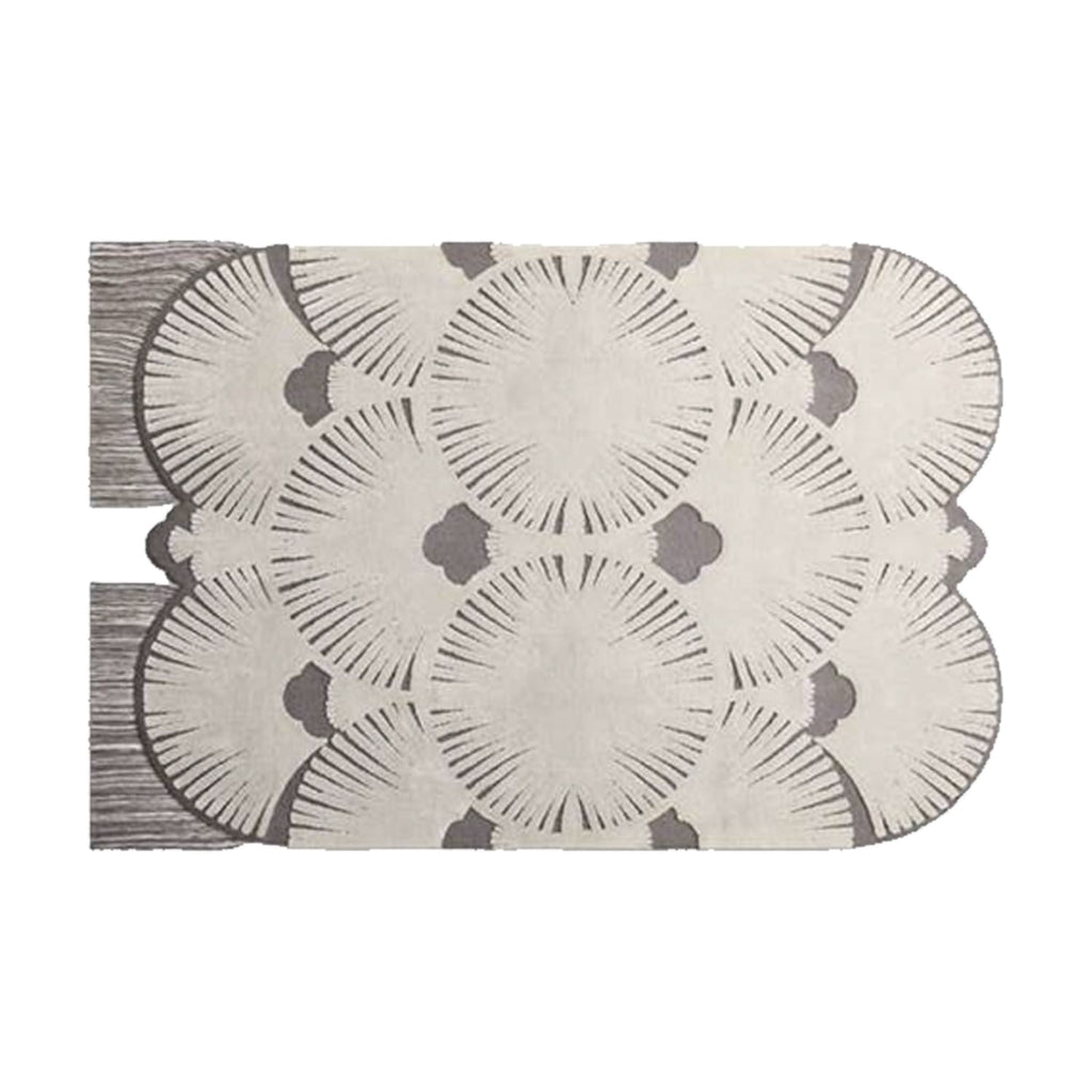 Hand-Tufted Ivory & Grey Sunburst Wool Rug – Modern Minimal Designer Carpet by Room Rituals | Living Room & Bedroom Floor Rug