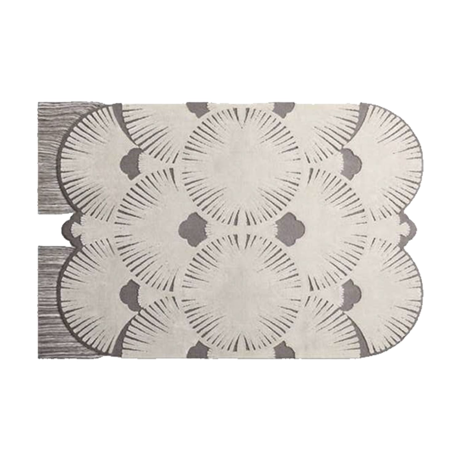 Hand-Tufted Ivory & Grey Sunburst Wool Rug – Modern Minimal Designer Carpet by Room Rituals | Living Room & Bedroom Floor Rug