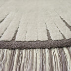 Hand-Tufted Ivory & Grey Sunburst Wool Rug – Modern Minimal Designer Carpet by Room Rituals | Living Room & Bedroom Floor Rug