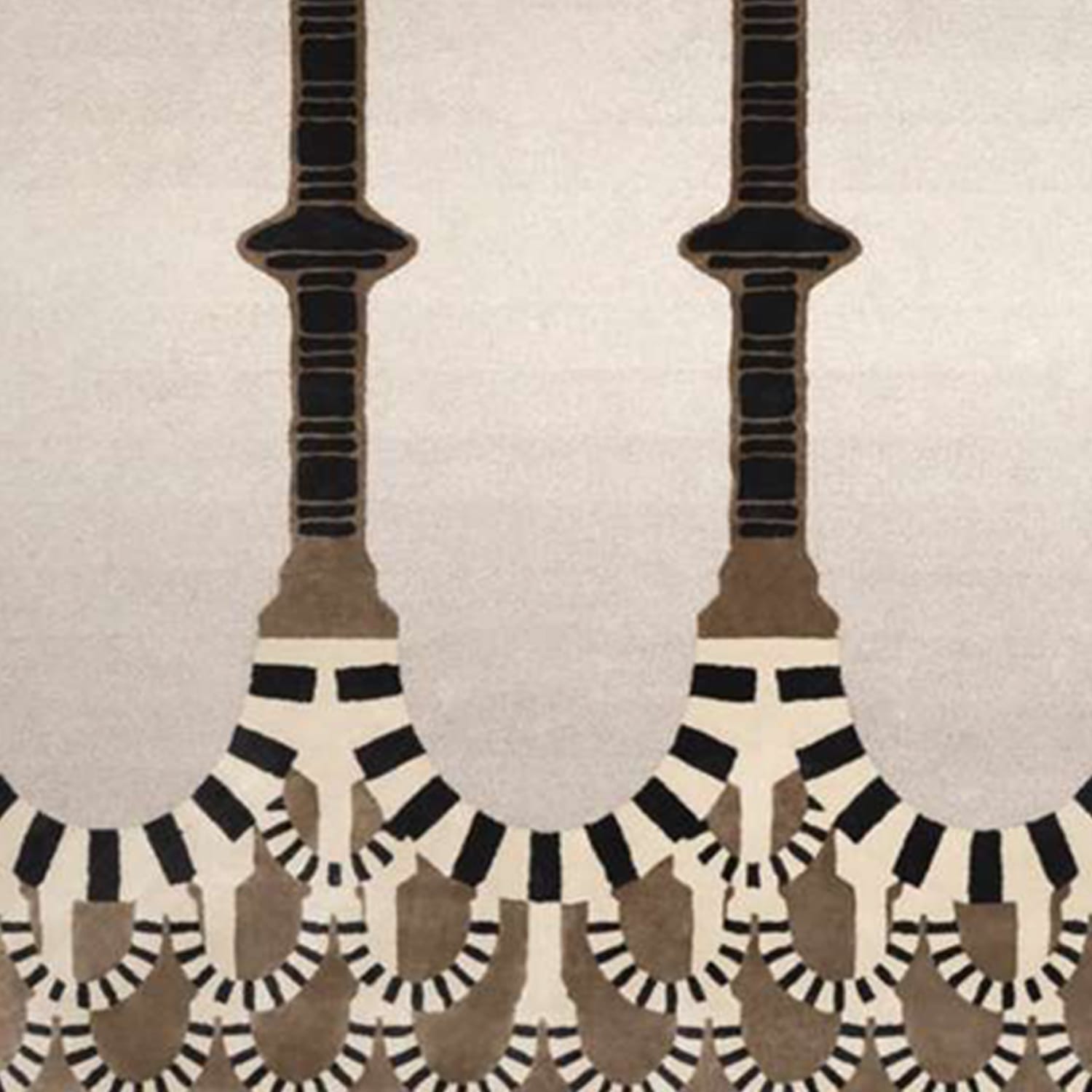 Hand-Tufted Tribal Geometric Wool Rug in Beige & Black – Luxury Modern Designer Carpet by Room Rituals | Living Room & Bedroom Rug