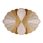 Hand-Tufted Sculpted Petal Form Wool Rug in Blush & Caramel – Luxury Artistic Designer Carpet by Room Rituals | Living Room & Bedroom Rug