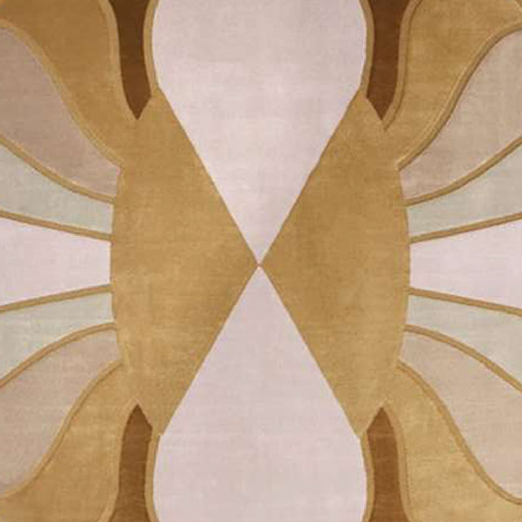 Hand-Tufted Sculpted Petal Form Wool Rug in Blush & Caramel – Luxury Artistic Designer Carpet by Room Rituals | Living Room & Bedroom Rug