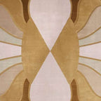Hand-Tufted Sculpted Petal Form Wool Rug in Blush & Caramel – Luxury Artistic Designer Carpet by Room Rituals | Living Room & Bedroom Rug