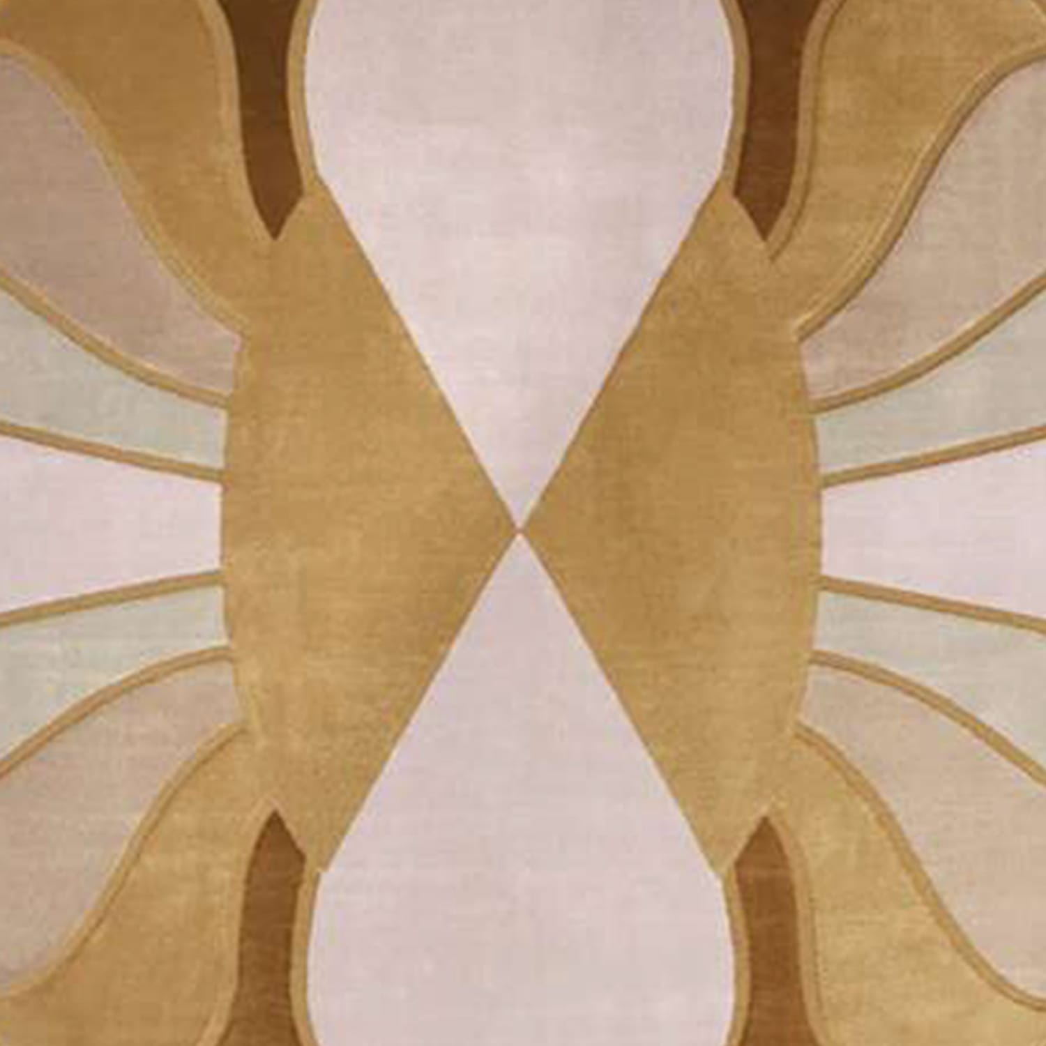 Hand-Tufted Sculpted Petal Form Wool Rug in Blush & Caramel – Luxury Artistic Designer Carpet by Room Rituals | Living Room & Bedroom Rug
