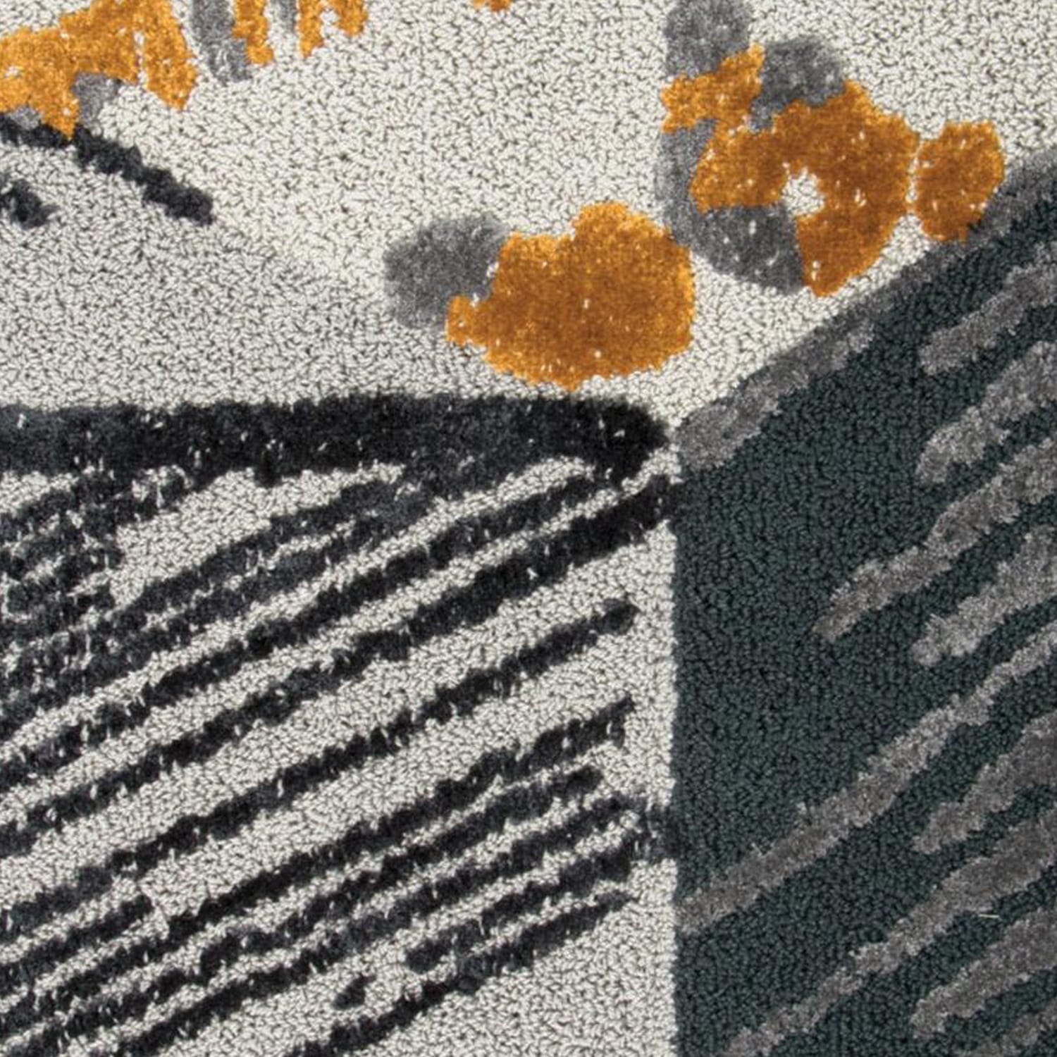 Hand-Tufted Geometric Slate & Gold Wool Rug – Luxury Modern Textured Designer Carpet by Room Rituals | Living Room & Bedroom Rug