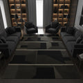 Hand-Tufted Charcoal & Grey Geometric Wool Rug – Luxury Modern Minimal Designer Carpet by Room Rituals | Living Room & Office Rug