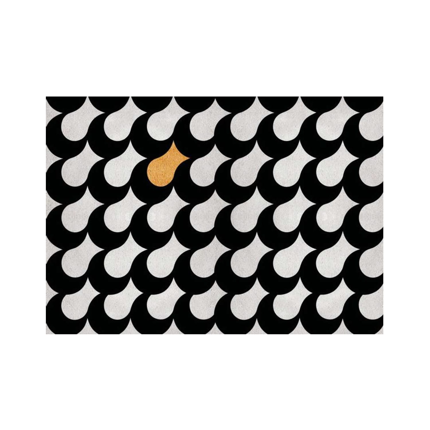 Hand-Tufted Black & White Modern Pattern Wool Rug with Gold Accent – Luxury Designer Carpet by Room Rituals | Living Room & Lounge Rug