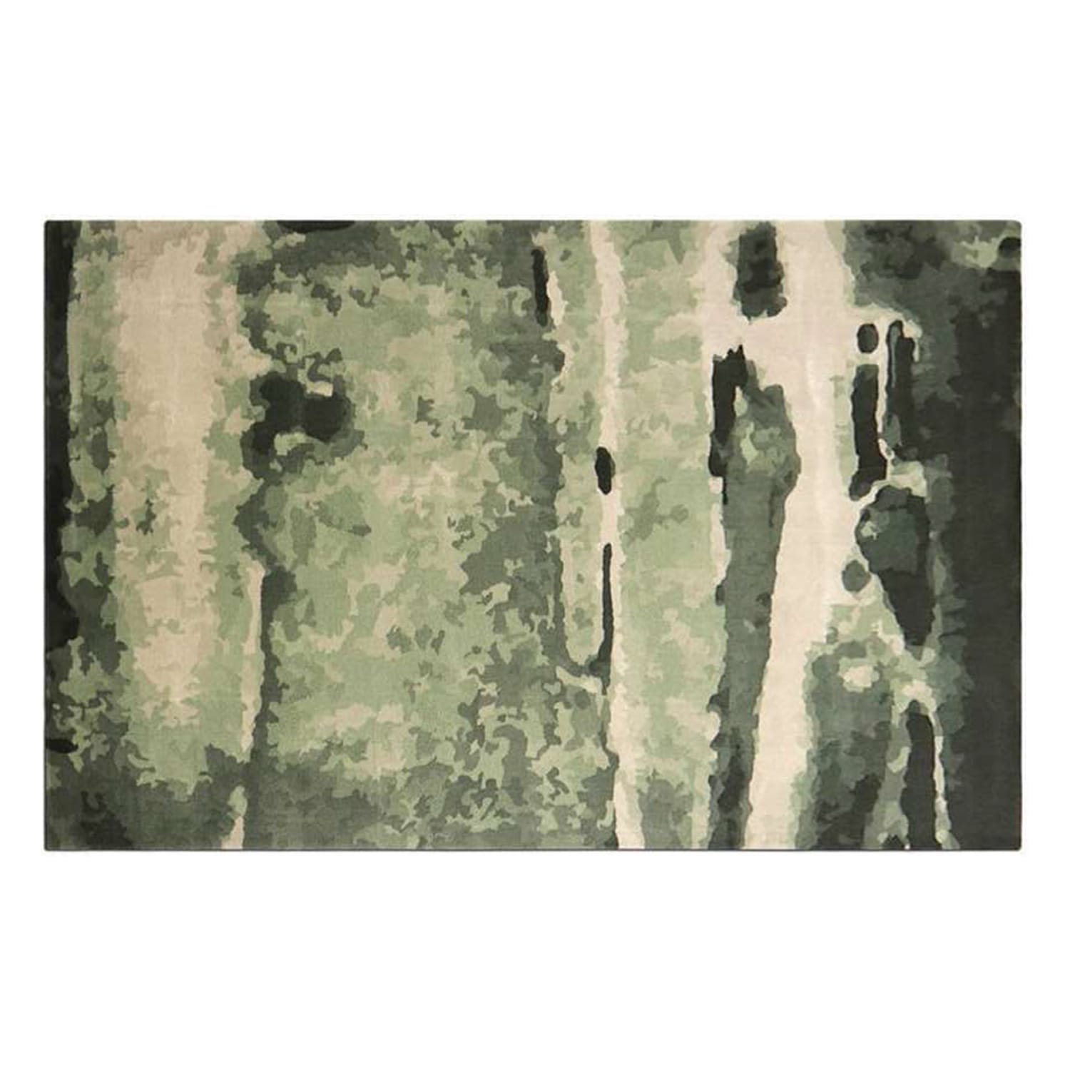 Hand-Tufted Moss Green Abstract Wool Rug – Nature Inspired Luxury Designer Carpet by Room Rituals | Living Room & Bedroom Rug
