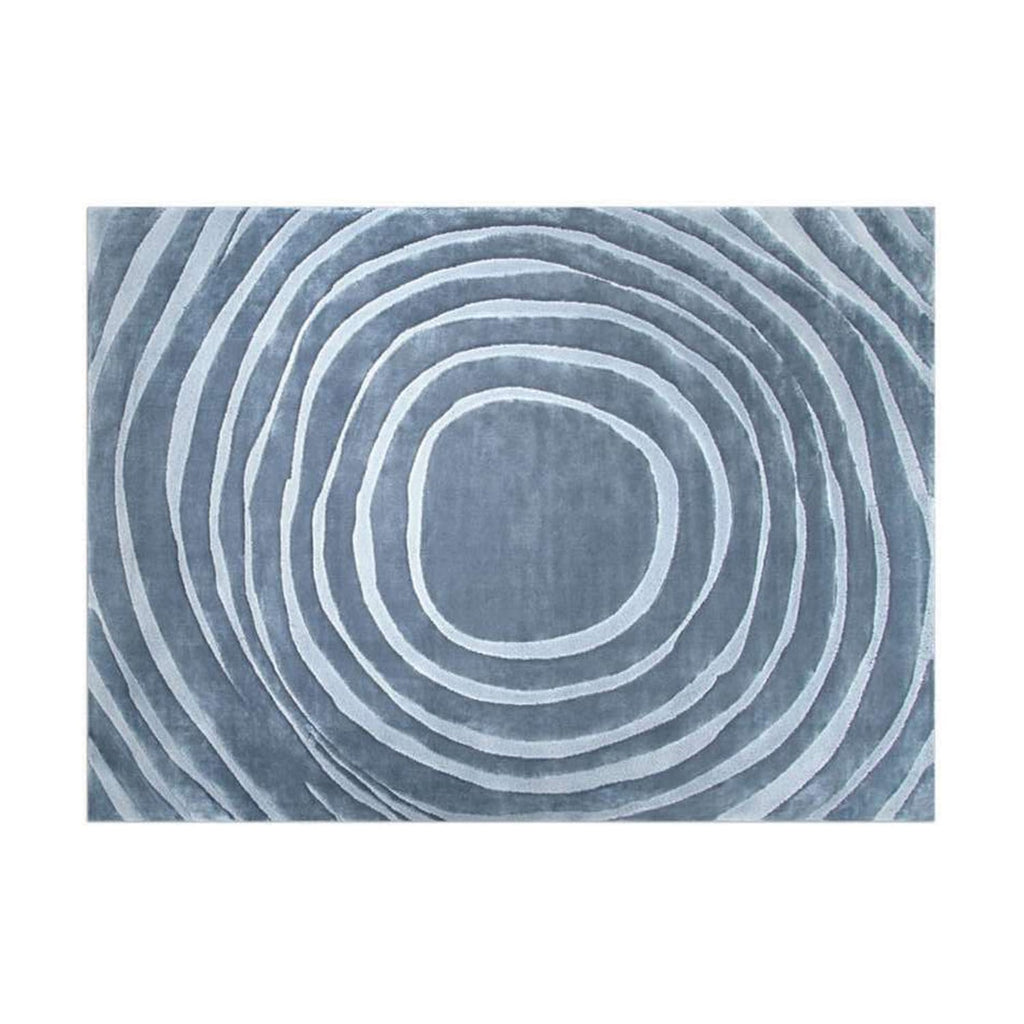 Hand-Tufted Dusty Blue Wave Pattern Wool Rug – Luxury Modern Minimal Carpet by Room Rituals | Living Room & Bedroom Rug