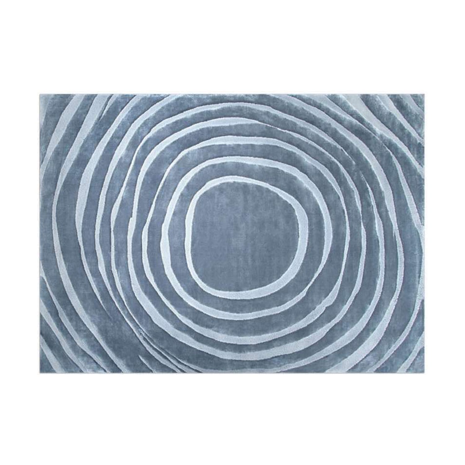 Hand-Tufted Dusty Blue Wave Pattern Wool Rug – Luxury Modern Minimal Carpet by Room Rituals | Living Room & Bedroom Rug