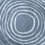 Hand-Tufted Dusty Blue Wave Pattern Wool Rug – Luxury Modern Minimal Carpet by Room Rituals | Living Room & Bedroom Rug