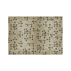 Hand-Tufted Mid-Century Modern Beige Wool Rug with Black Dot Pattern – Luxury Designer Carpet by Room Rituals | Living Room & Study Rug