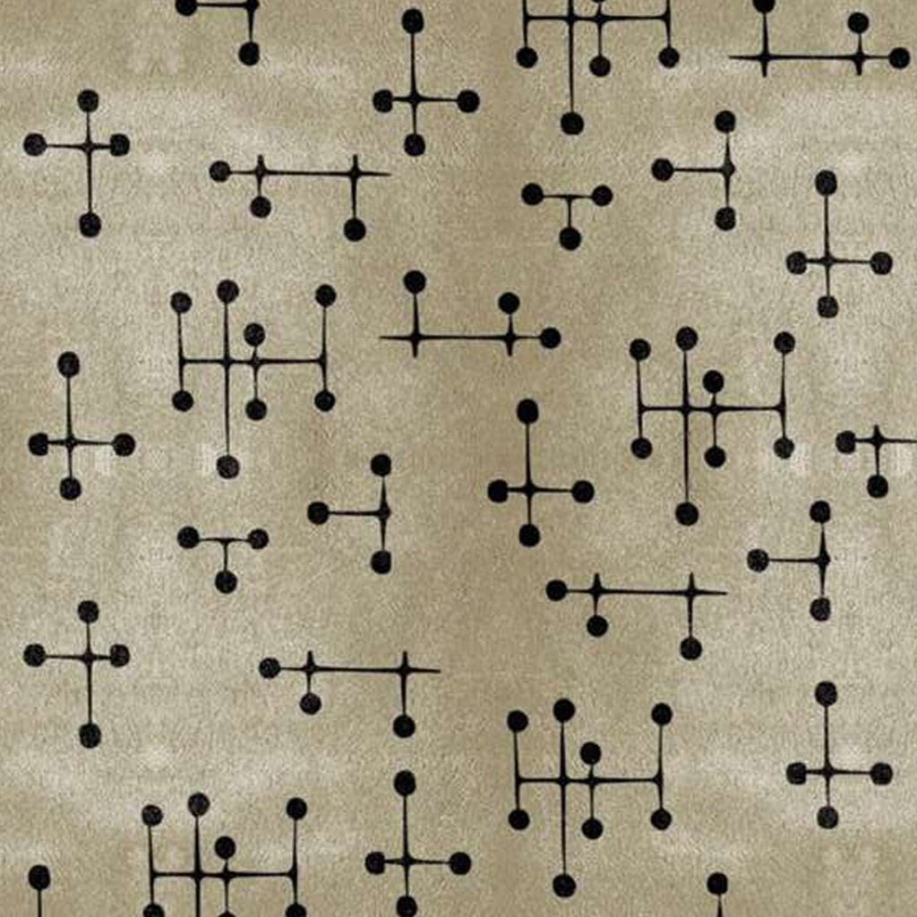 Hand-Tufted Mid-Century Modern Beige Wool Rug with Black Dot Pattern – Luxury Designer Carpet by Room Rituals | Living Room & Study Rug