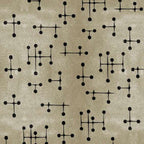 Hand-Tufted Mid-Century Modern Beige Wool Rug with Black Dot Pattern – Luxury Designer Carpet by Room Rituals | Living Room & Study Rug